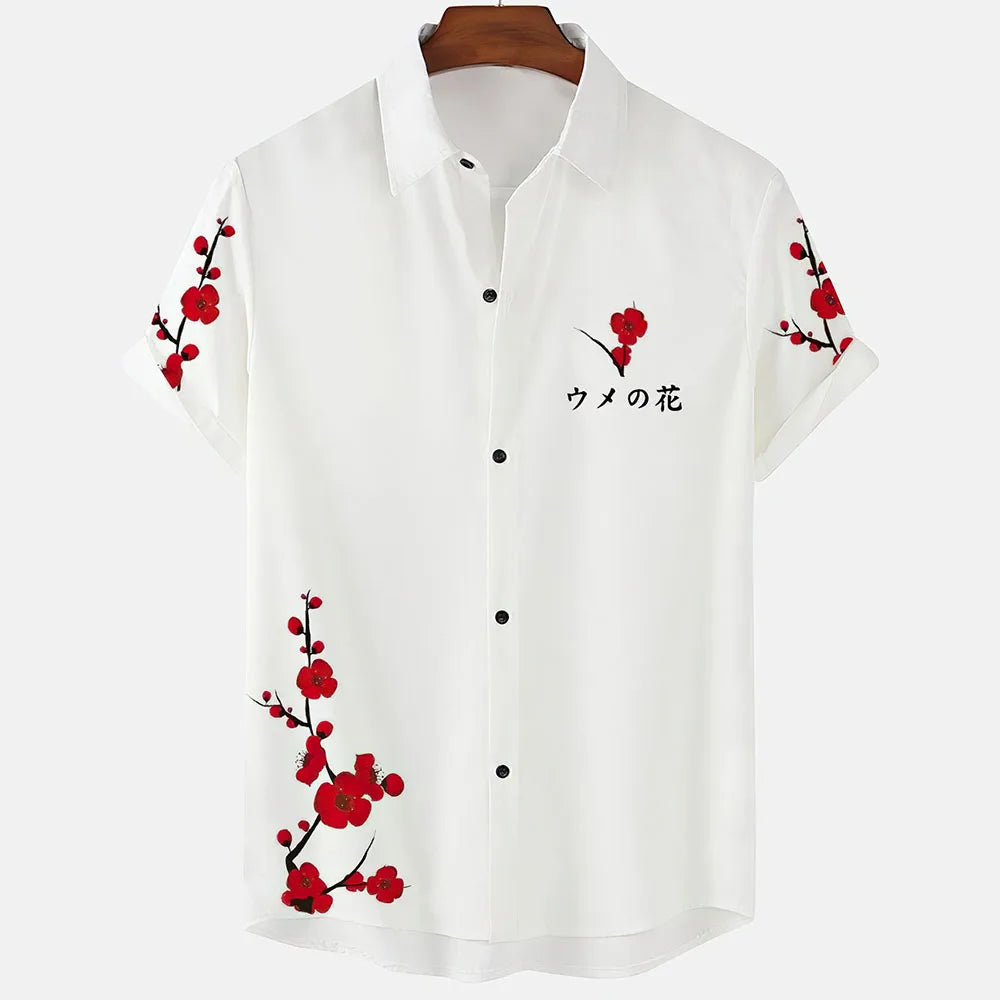 The "Sakura Breeze" Unisex Hawaiian Shirt – Summer Sakura Pattern Short Sleeve