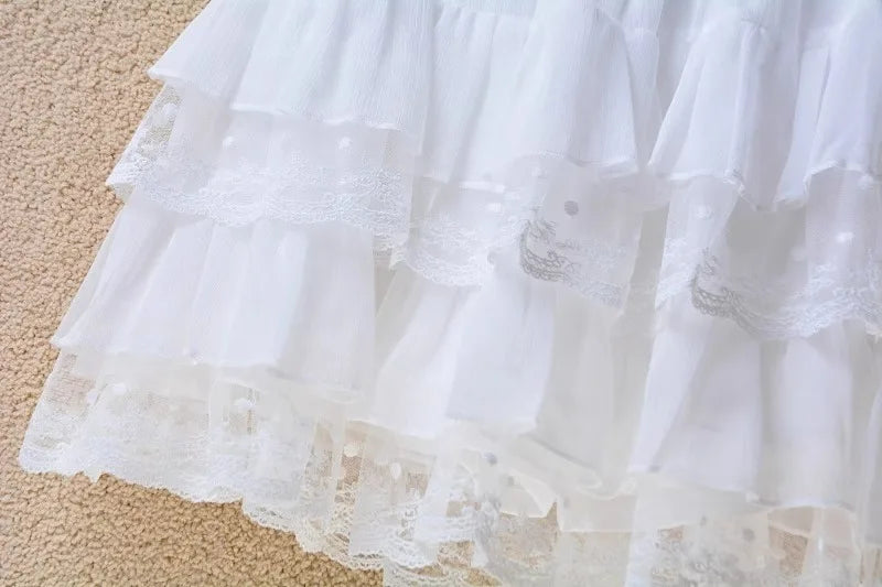 Seraphina Tiered Summer Lace Mini Skirt