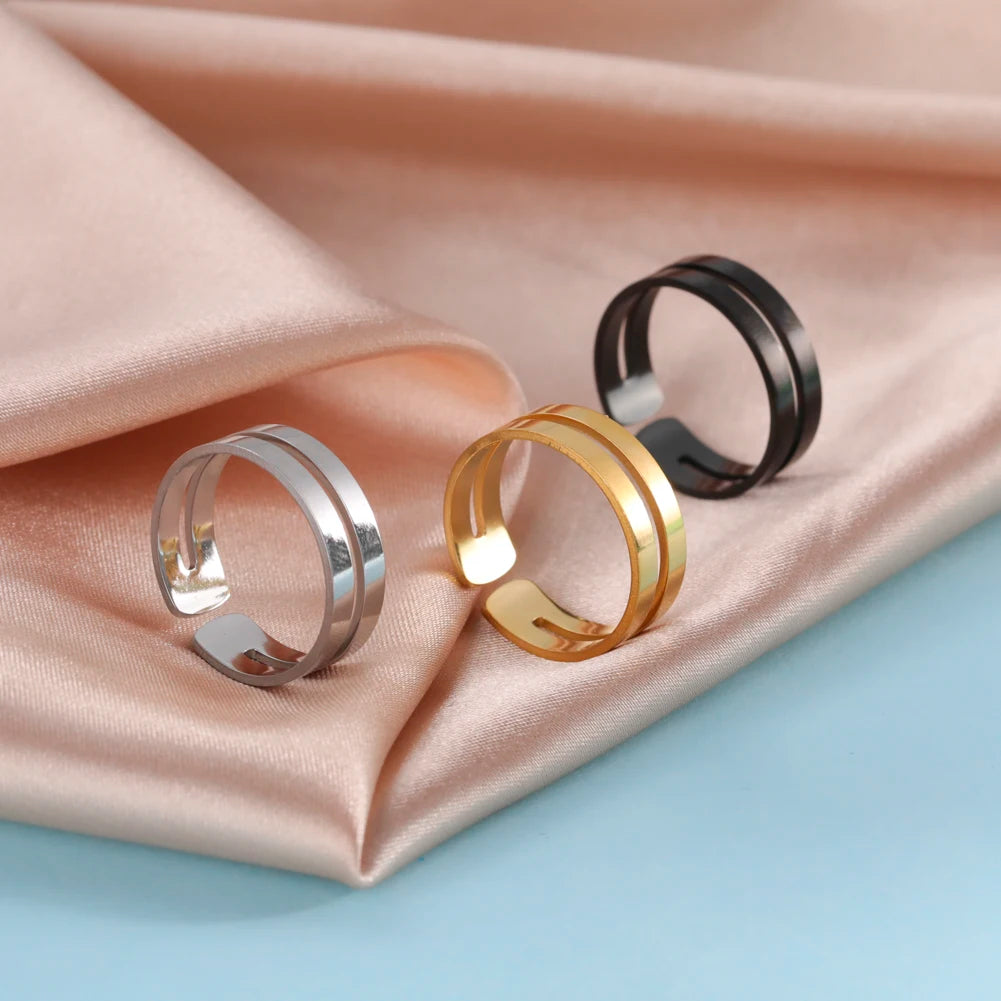The "Matrix" Adjustable Minimalist Ring – Stainless Steel Geometric Jewelry