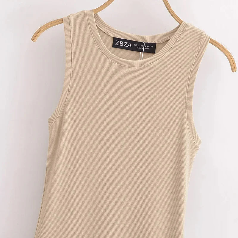 Elegant Sleeveless Midi Dress for Women