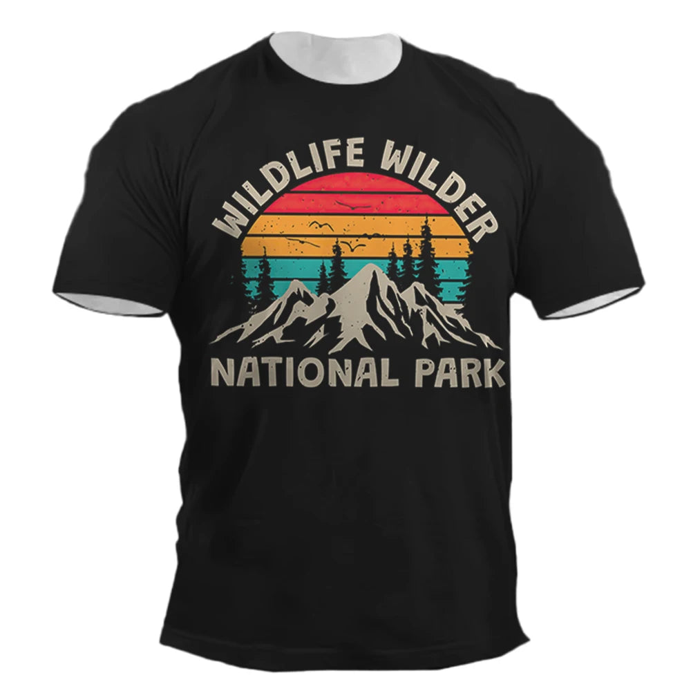 Vintage Mountain Retro Sunset Graphic T-Shirt