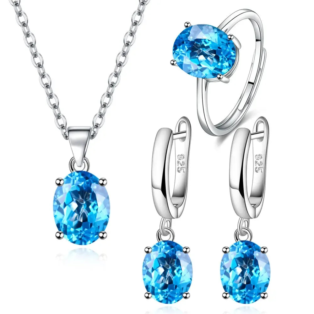 Lunar Aura Ellipse Jewelry Set