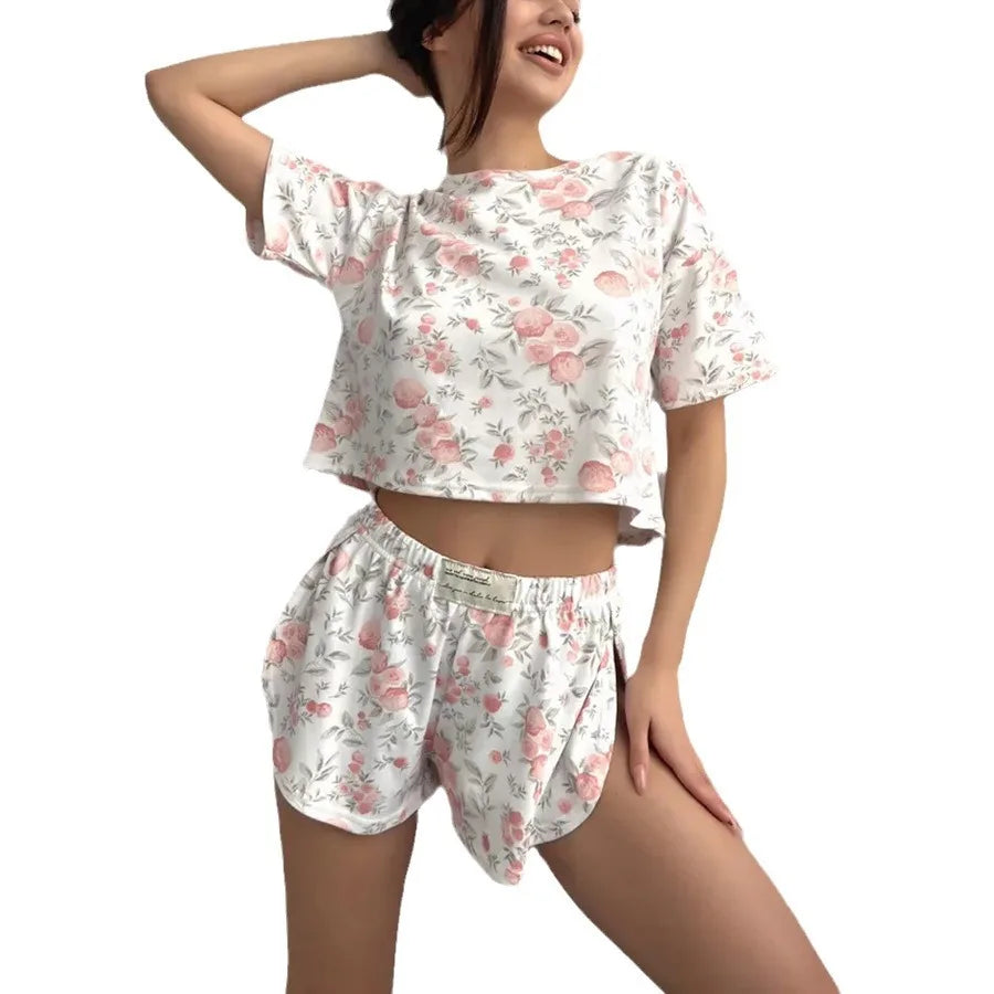 Luxury Satin Short Sleeve Pajama & Home Wear Set