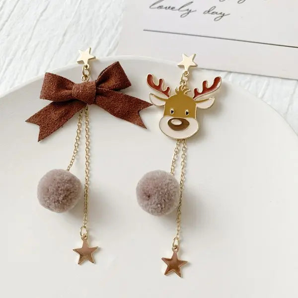 Elegant Festive Red Pearl Drop Earrings