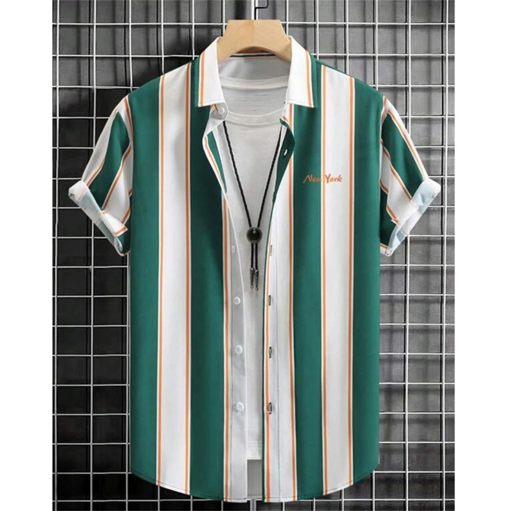 The "Oasis" 3D Geometric Resort Shirt – Summer Loose Casual Hawaiian Top