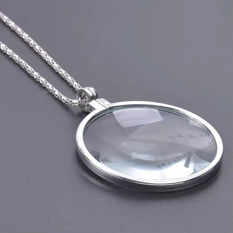 The "Aura" 5X Magnifier Pendant Necklace – Portable Vintage Reading Lens