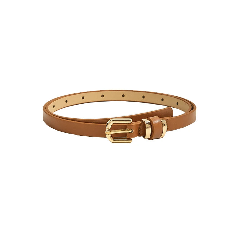 The "Aura Cinch" Premium Fashion Belt – Designer PU Leather Waist Belt for Dresses