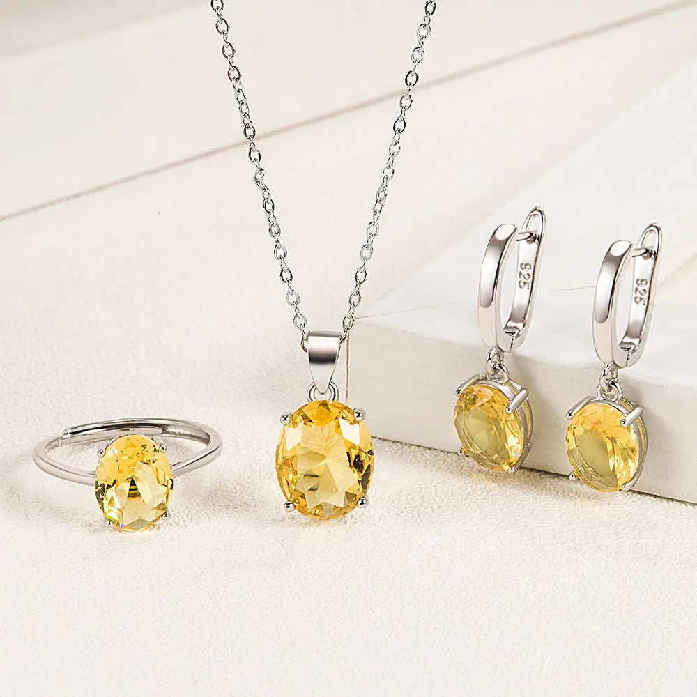 Lunar Aura Ellipse Jewelry Set