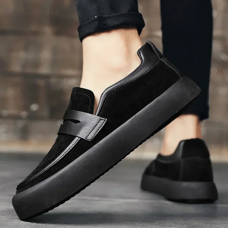 Casual Leather-Style Slip-On Loafers