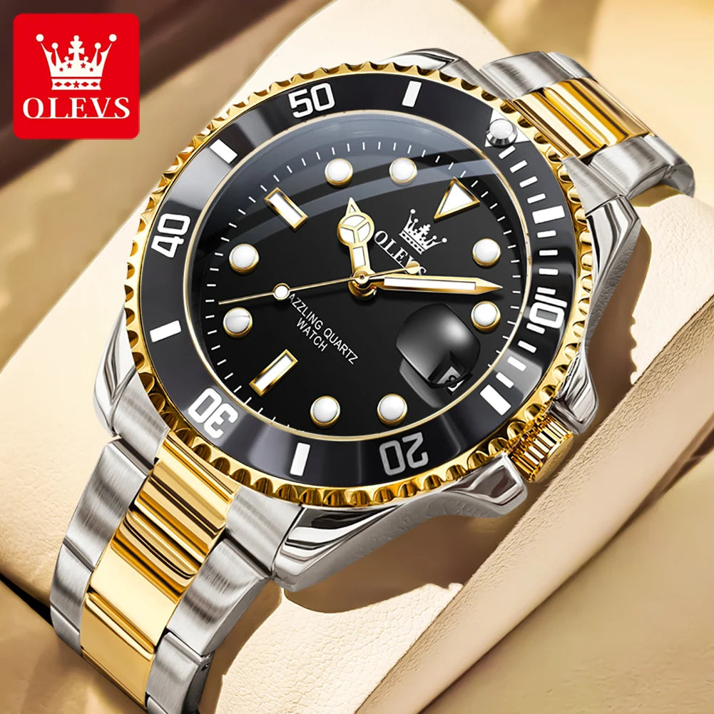 OLEVS Luxury Stainless Steel Quartz Watch