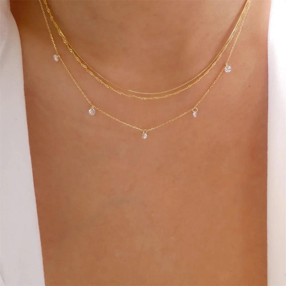 Vintage Elegant Layered Chain Pearl Necklace