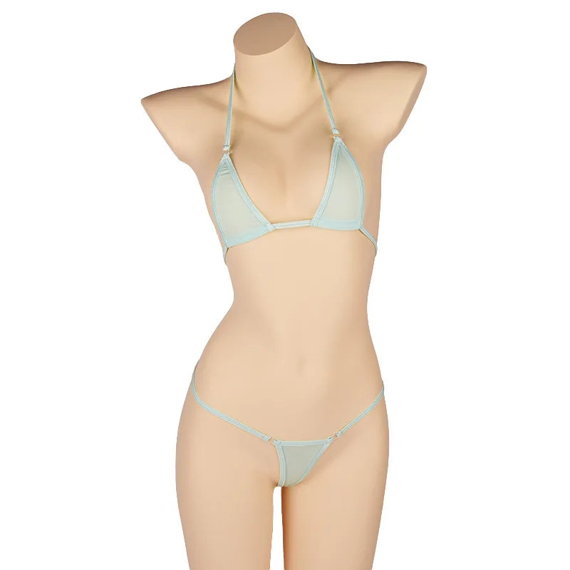 Siren Minimalist Micro Bikini Set – Adjustable Bandage Brazilian Swimwear