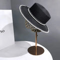 French Riviera Pearl Straw Sun Hat - Wide Brim Summer Beach Cap