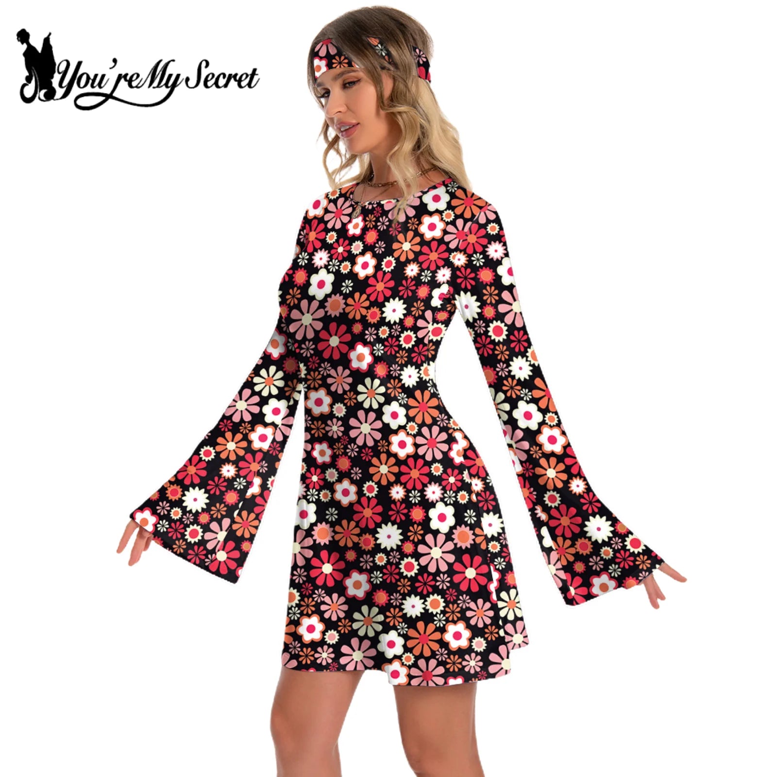 Vintage Bohemian Floral Print Maxi Dress - Retro 70s Inspired Holiday & Casual Wear