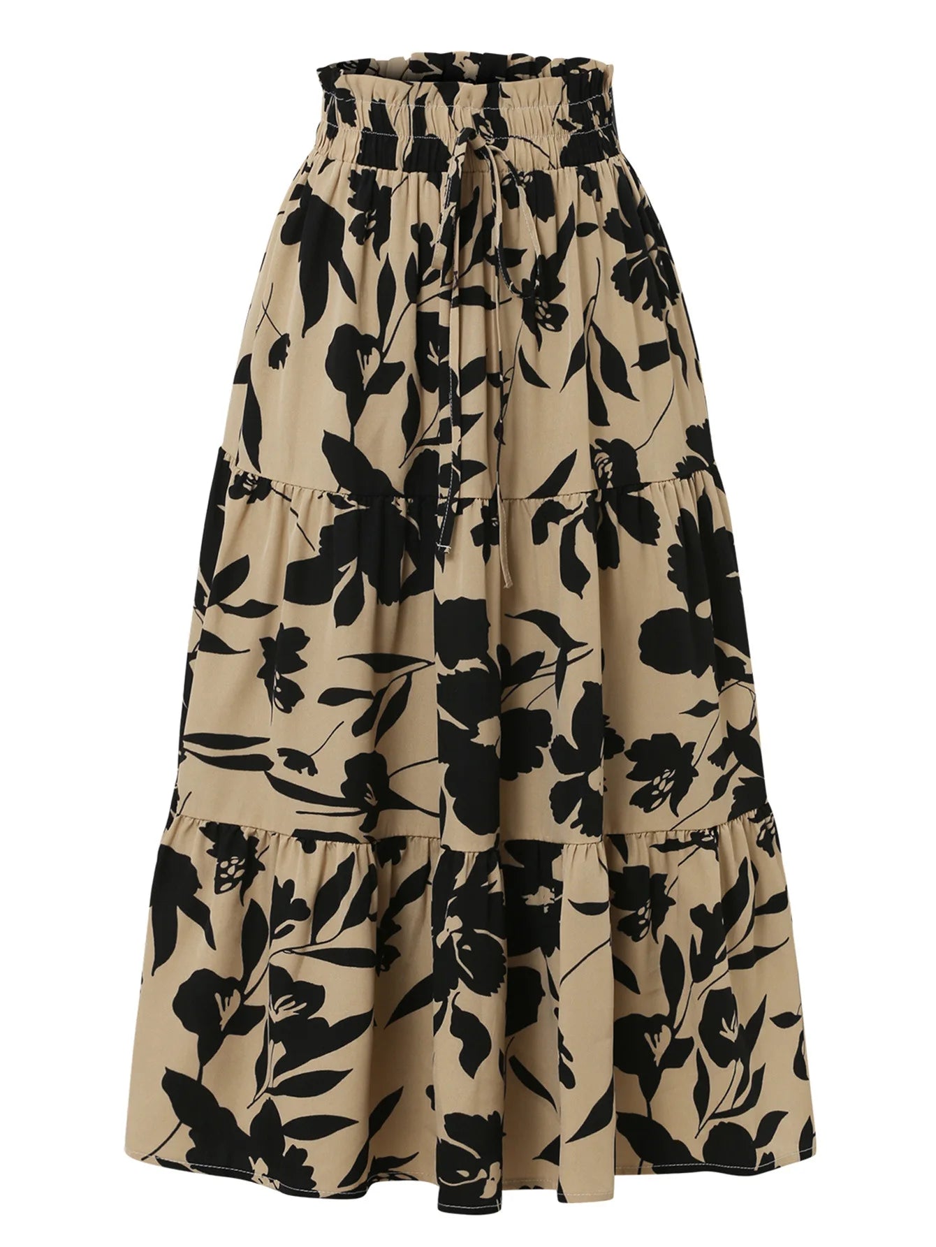 Santorini Bohemian Maxi Skirt – Flowy Summer Floral Long Skirt