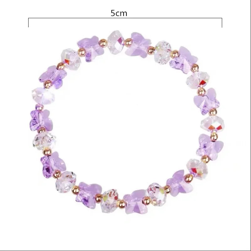 Crystal Butterfly Beaded Stretch Bracelet