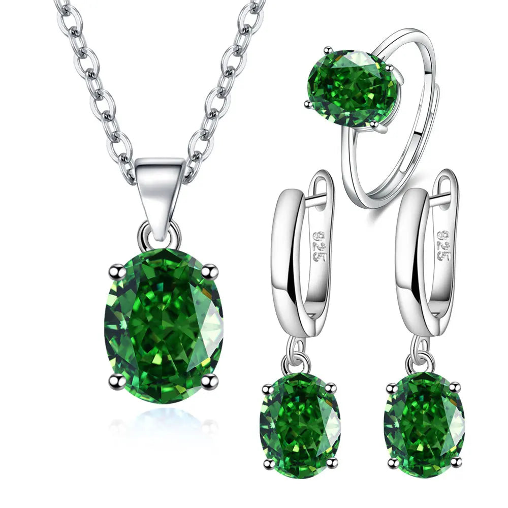 Lunar Aura Ellipse Jewelry Set