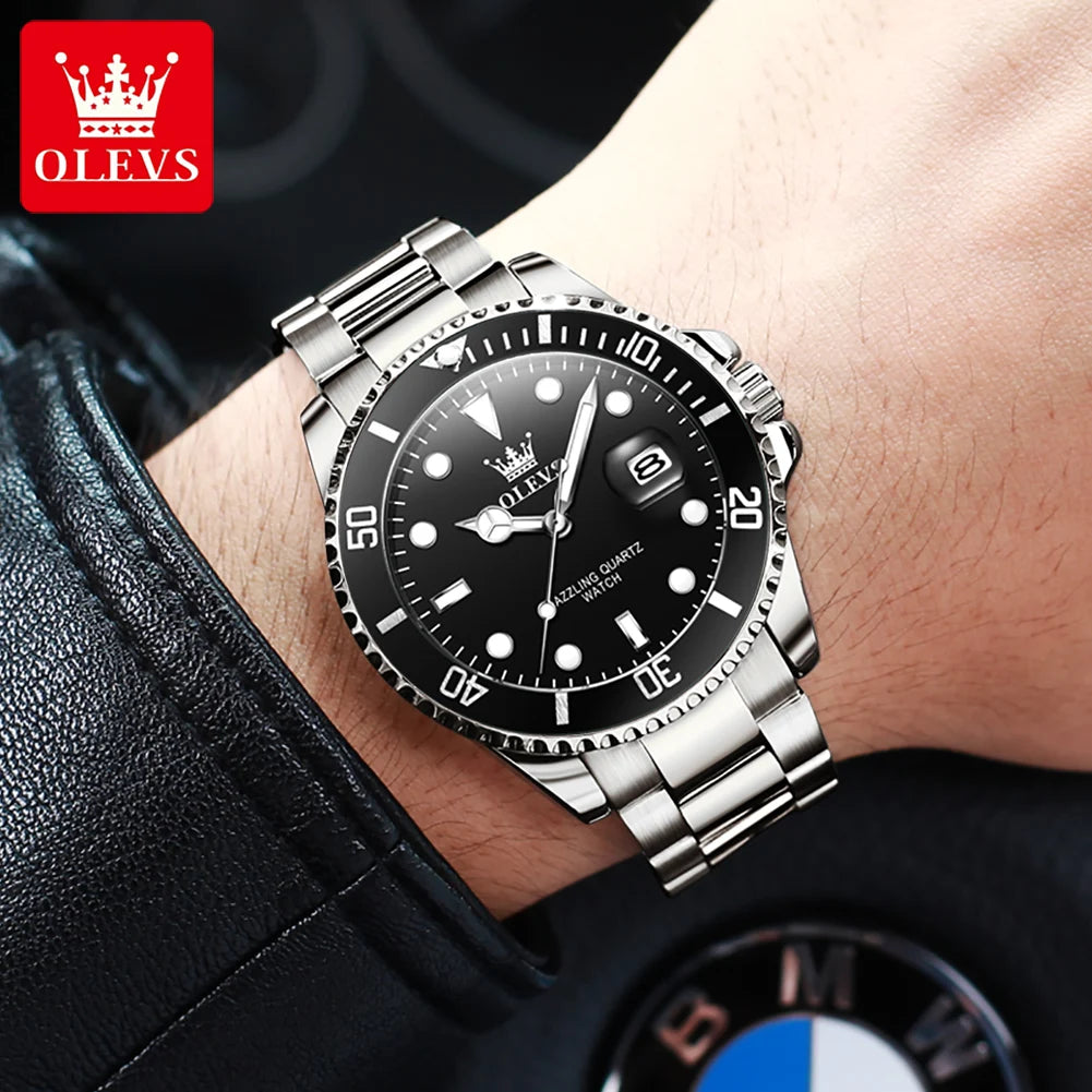 OLEVS Luxury Stainless Steel Quartz Watch