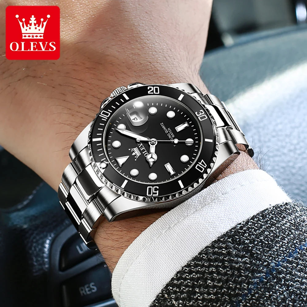 OLEVS Luxury Stainless Steel Quartz Watch