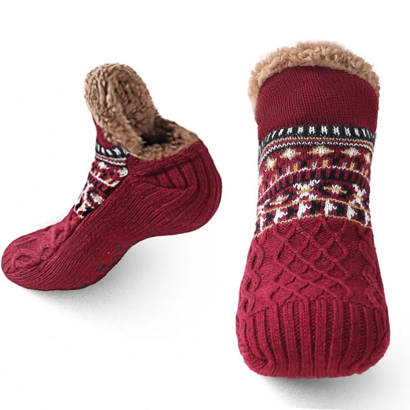 Nordic Thermal Floor Socks – Non-Slip Home Fleece Slippers Socks