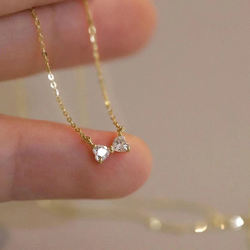 Sparkling Zirconia Bow Statement Necklace