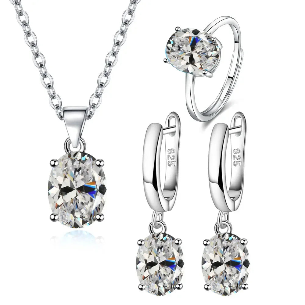 Lunar Aura Ellipse Jewelry Set