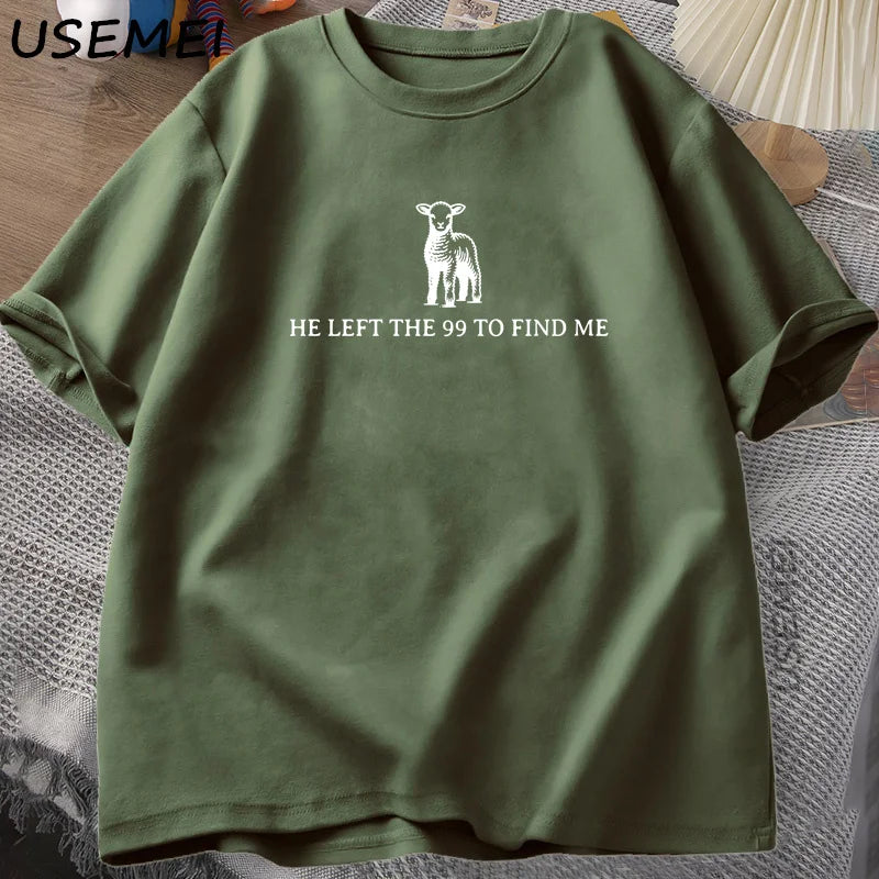 Retro Religious Graphic Print Cotton T-Shirt