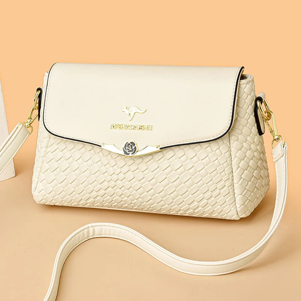 Luxury Woven Shoulder Bag - Elegant Designer Style