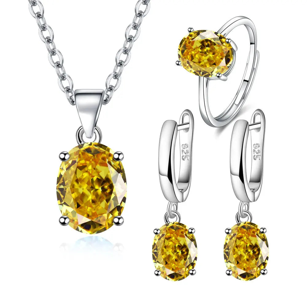 Lunar Aura Ellipse Jewelry Set