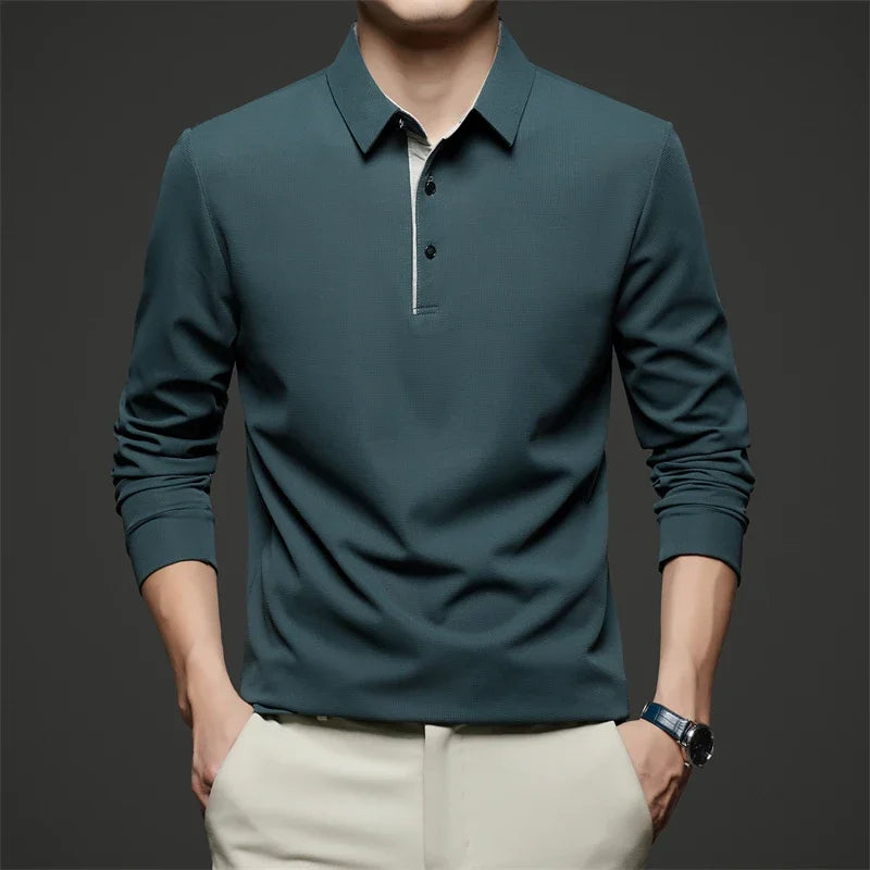 Milano Premium Long-Sleeve Smart-Casual Polo Shirt