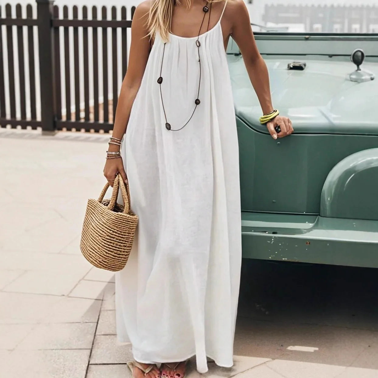 Luna Comfort Sleeveless Lounge Dress – Loose Fit Summer Nightwear