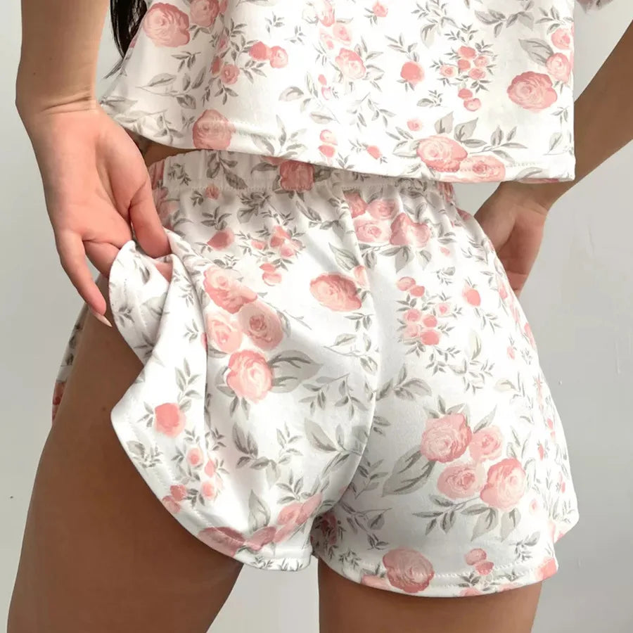 Luxury Satin Short Sleeve Pajama & Home Wear Set
