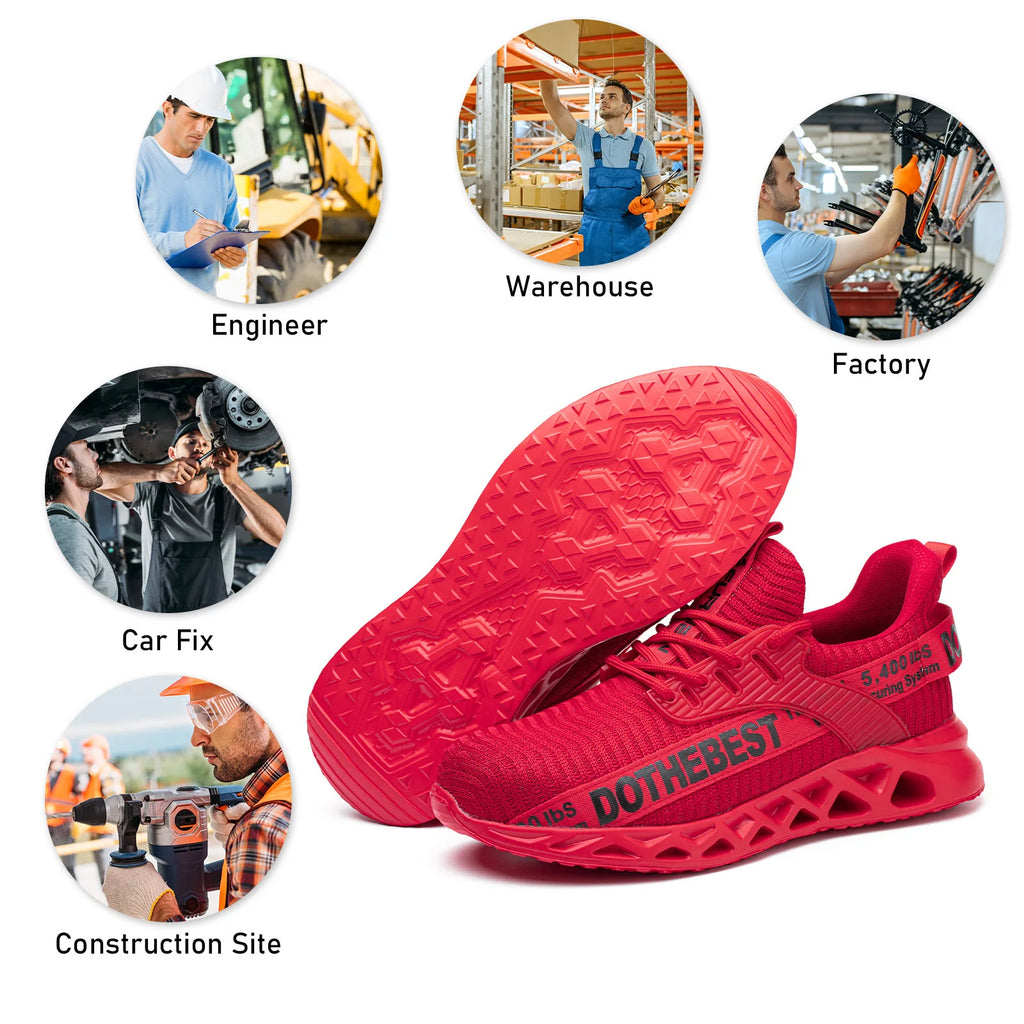 Unisex Lightweight Steel Toe Safety Work Sneakers