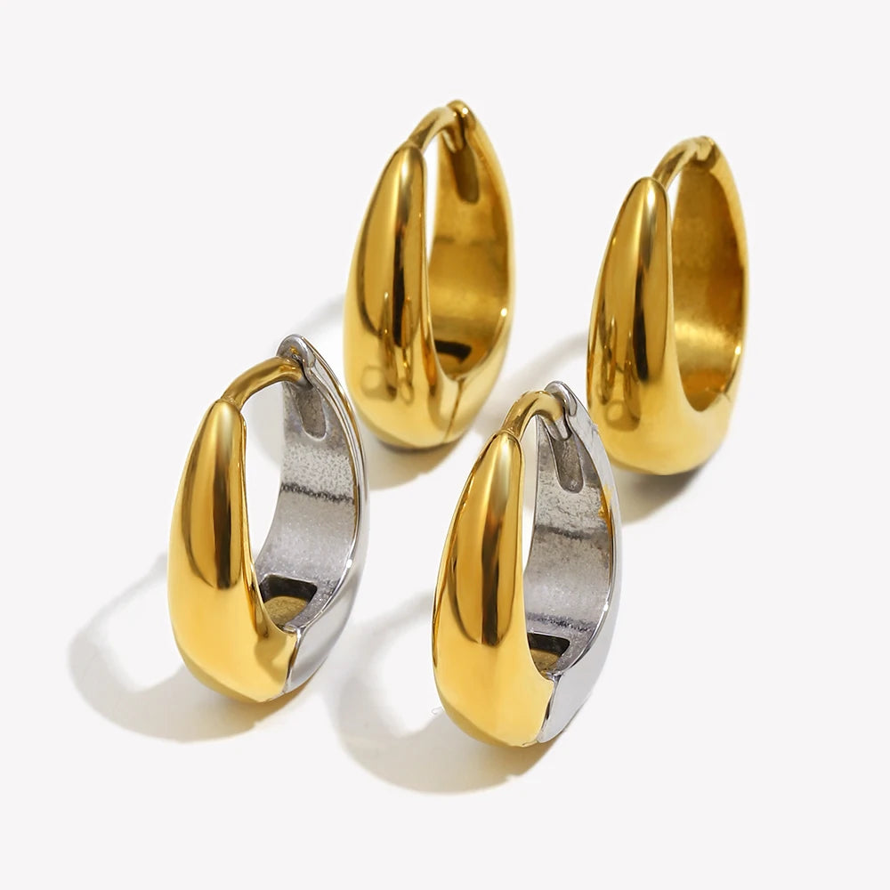 Siren Minimalist Bicolor Teardrop Hoops