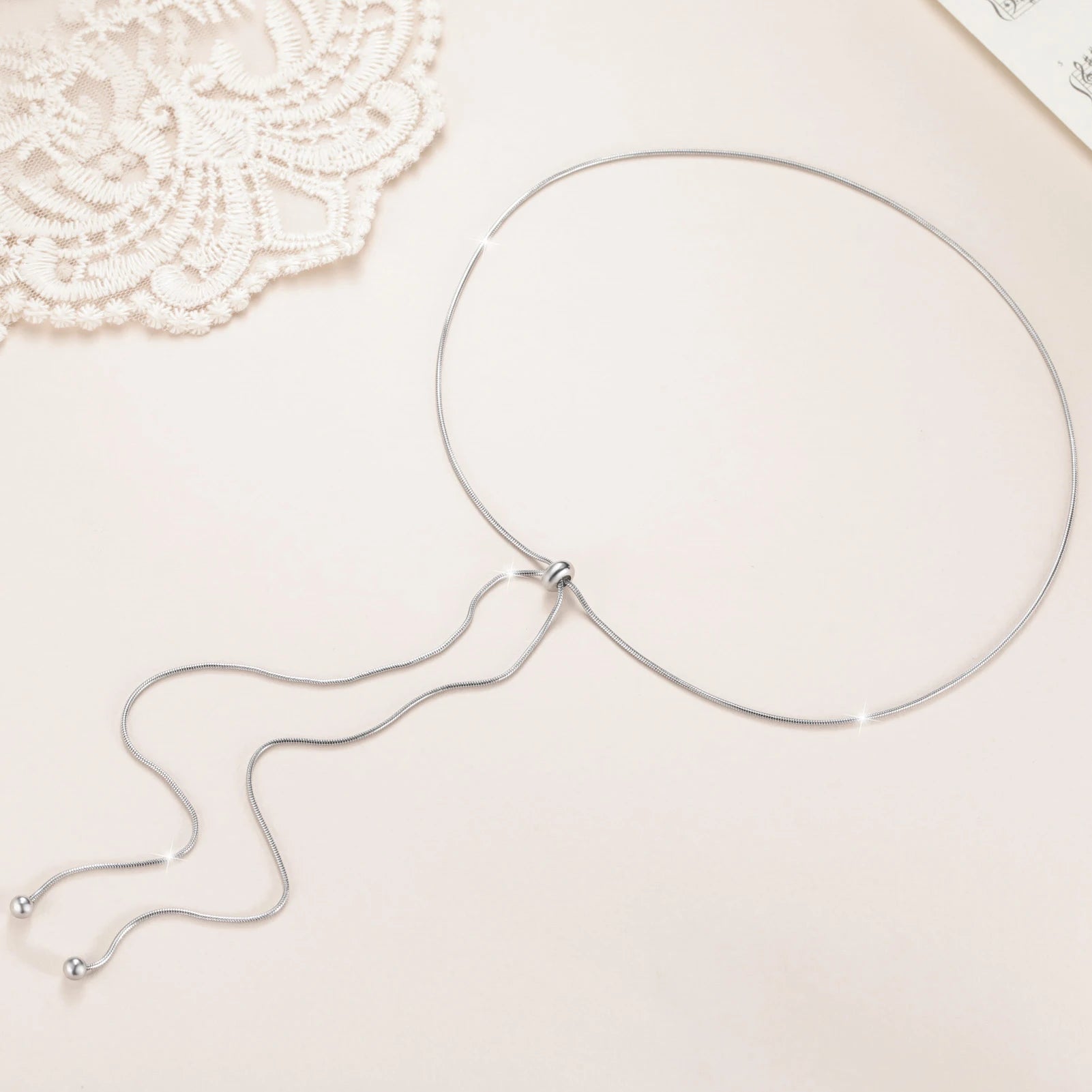 The "Aura Liquid Silk" Snake Chain – Premium Stainless Steel Adjustable Necklace