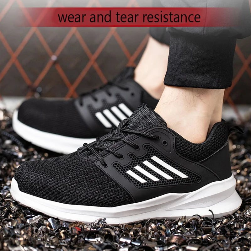 Indestructible Steel Toe Work Sneakers - Lightweight & Puncture-Proof Safety Footwear for Men