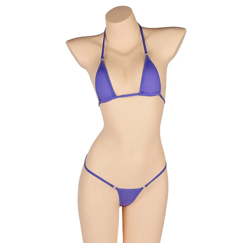 Siren Minimalist Micro Bikini Set – Adjustable Bandage Brazilian Swimwear