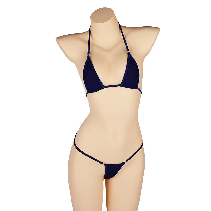 Siren Minimalist Micro Bikini Set – Adjustable Bandage Brazilian Swimwear