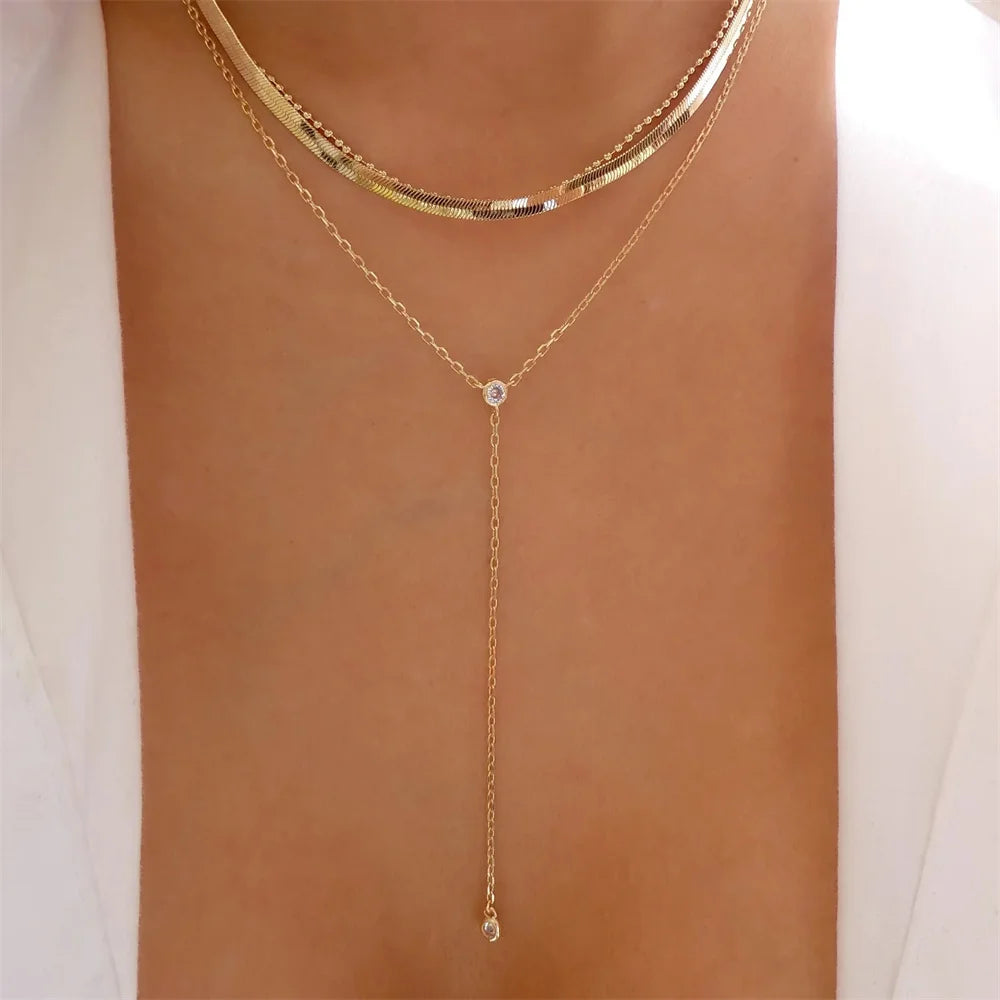 Vintage Elegant Layered Chain Pearl Necklace
