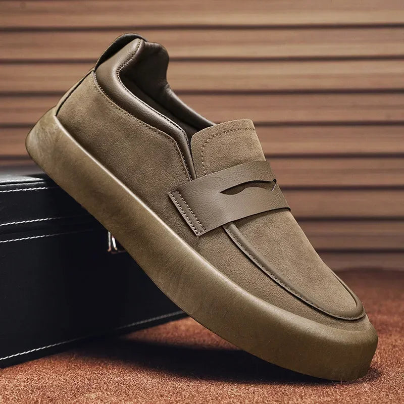Casual Leather-Style Slip-On Loafers