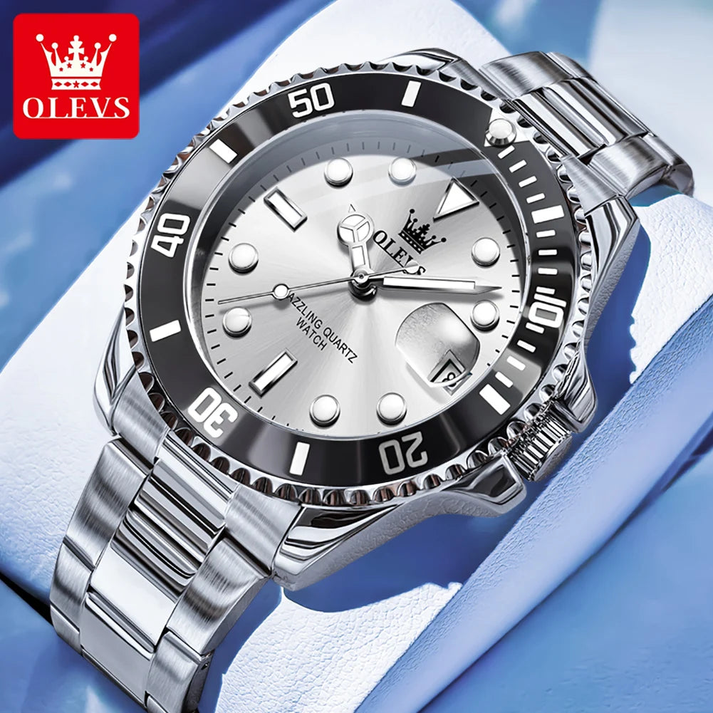 OLEVS Luxury Stainless Steel Quartz Watch