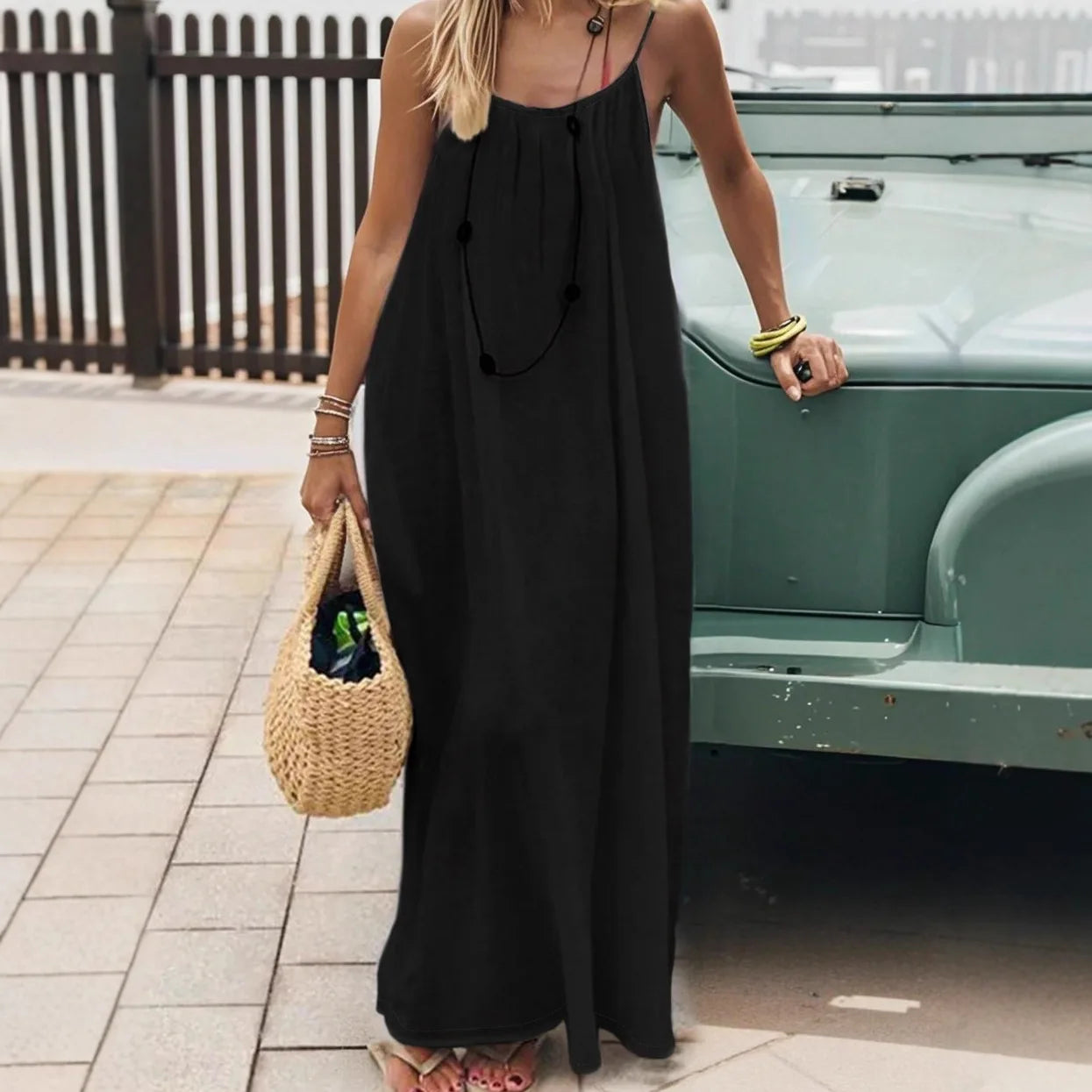 Luna Comfort Sleeveless Lounge Dress – Loose Fit Summer Nightwear