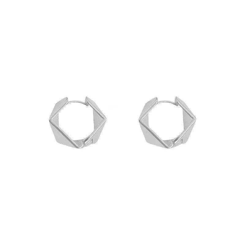 The "Aura Hexa-Glitz" Statement Hoops – Vintage Geometric Hexagon Earrings