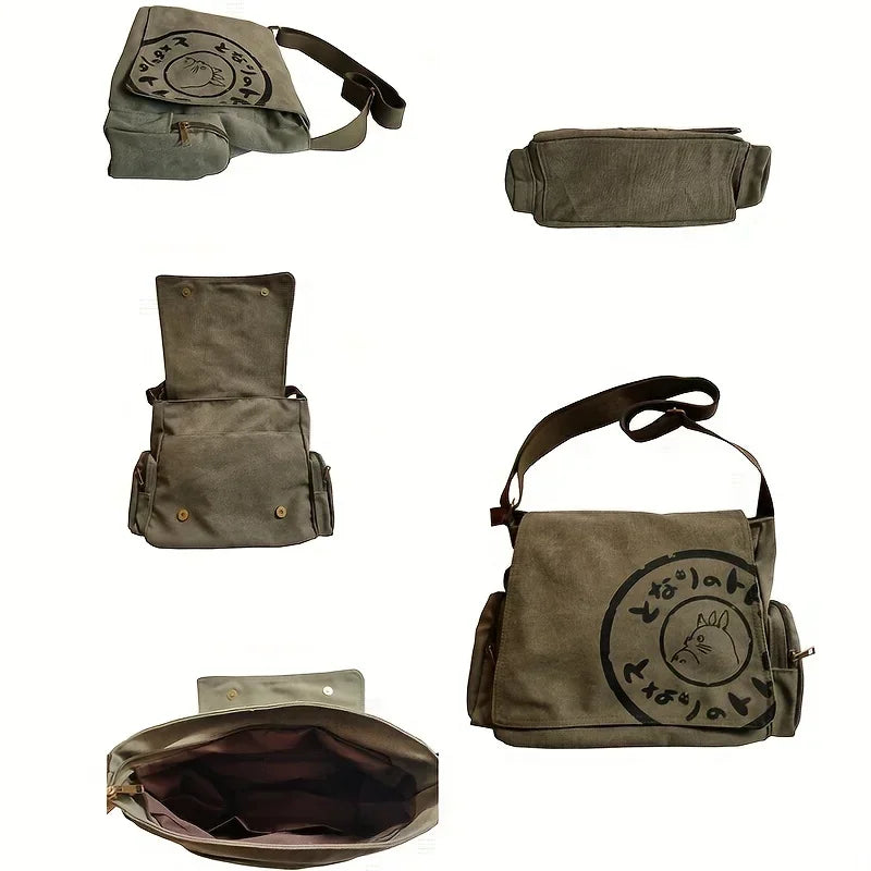 Large Capacity Canvas Shoulder Bag – Durable Casual Crossbody Tote for Daily Use