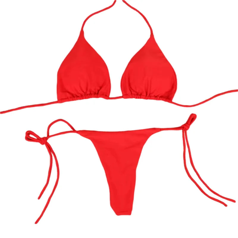 The "Aura Solis" Triangle Bikini Set – Sexy Halter Two-Piece Swimsuit
