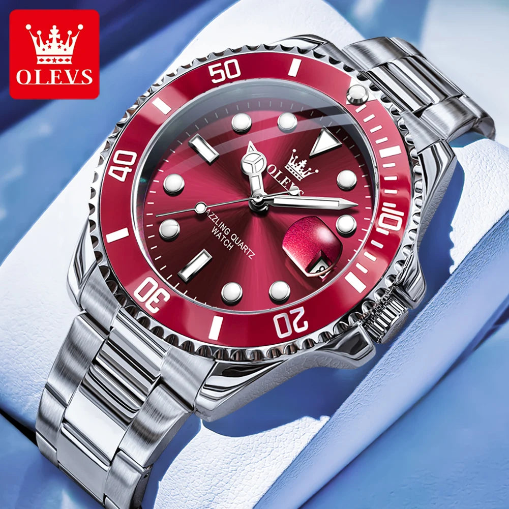 OLEVS Luxury Stainless Steel Quartz Watch
