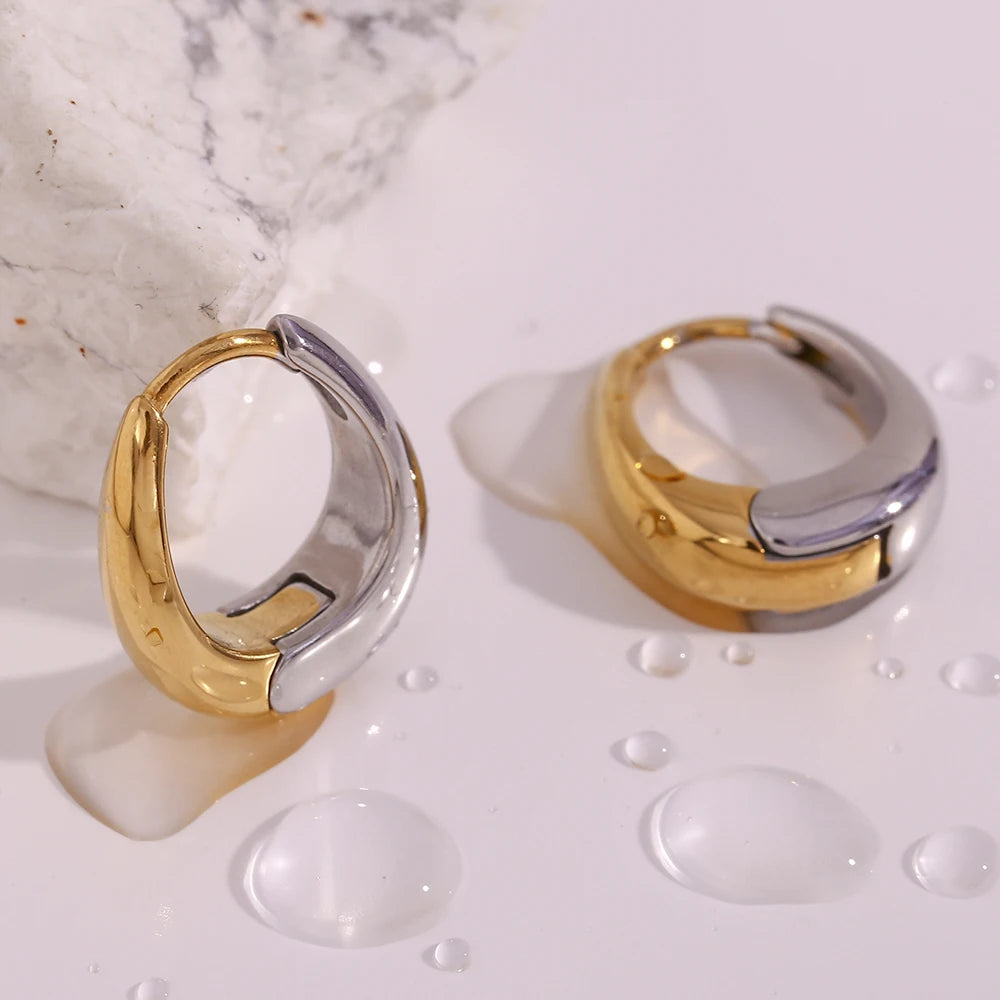 Siren Minimalist Bicolor Teardrop Hoops