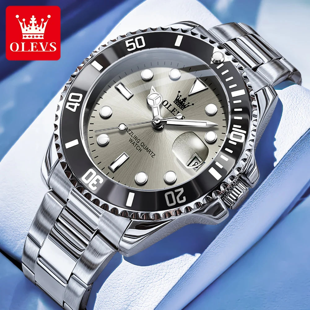 OLEVS Luxury Stainless Steel Quartz Watch