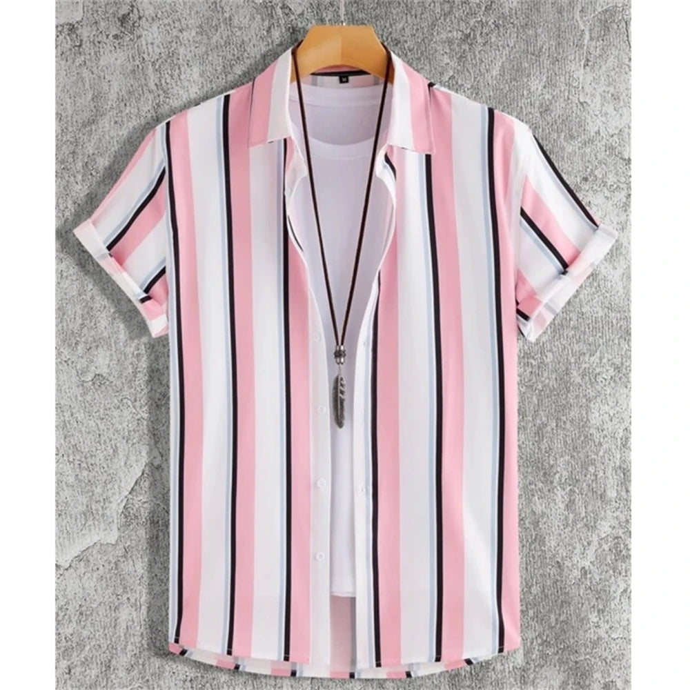 The "Oasis" 3D Geometric Resort Shirt – Summer Loose Casual Hawaiian Top
