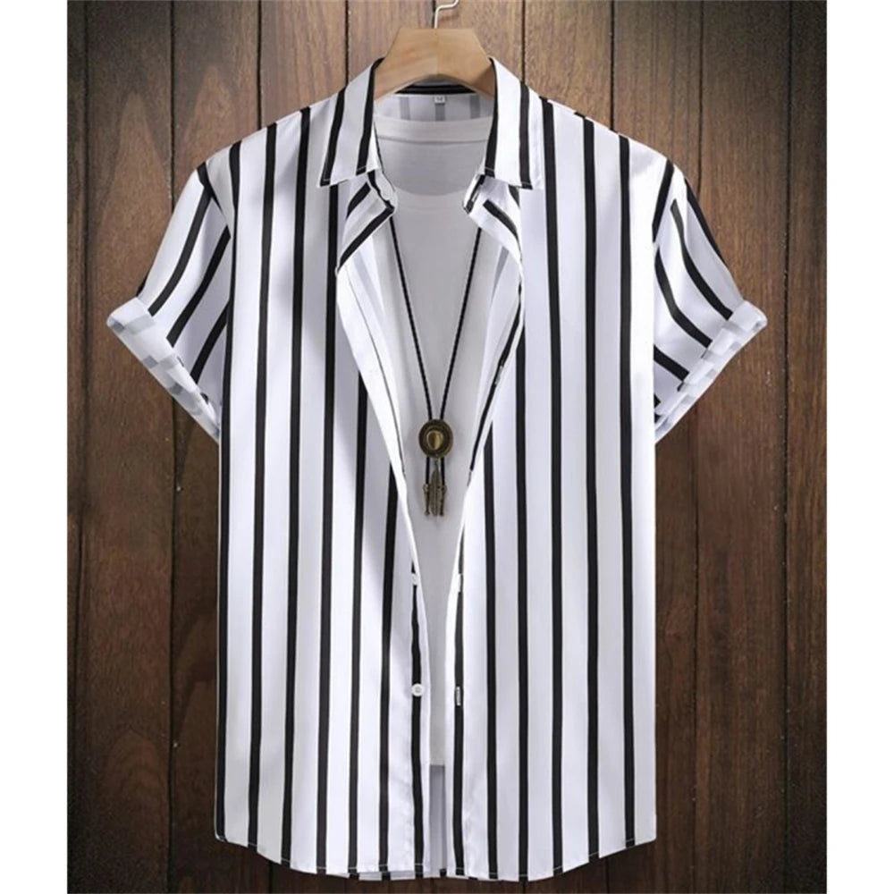 The "Oasis" 3D Geometric Resort Shirt – Summer Loose Casual Hawaiian Top